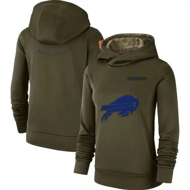 Women's Buffalo Bills 2018 Salute to Service Team Logo Performance Pullover Hoodie - Olive