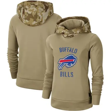 Women's Buffalo Bills Khaki 2019 Salute to Service Therma Pullover Hoodie -