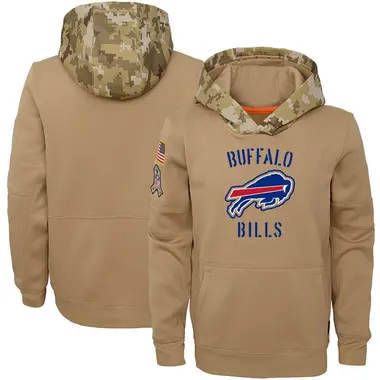 Youth Buffalo Bills Khaki 2019 Salute to Service Therma Pullover Hoodie -